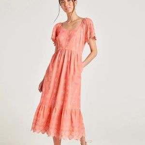 Organic Cotton Broderie Midi Dress